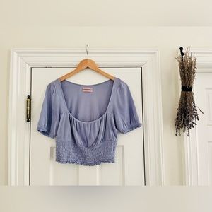 Urban Outfitters Smocked Lavender Crop Top